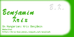 benjamin krix business card